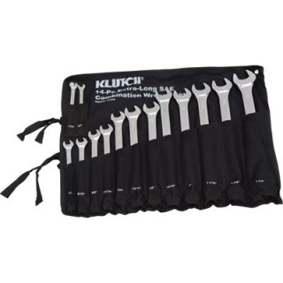 Klutch Extra Long SAE Combination Wrench Set   14 Pc.