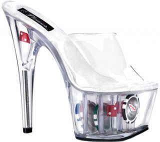 Womens Pleaser Adore 701DC   Clear/Clear Dress Shoes