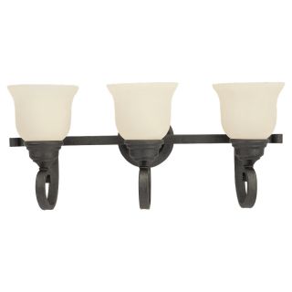 Serenity Weathered Iron And Alabaster 3 light Wall/ Bath Fixture