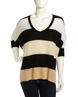 Ombre Wide Striped Cashmere Sweater, Parline Co