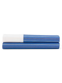 Ralph Lauren Blue Shirting Stripe Flat Sheet   Blue
