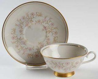 Royal Jackson Love Lace Footed Cup & Saucer Set, Fine China Dinnerware   Gold Ri