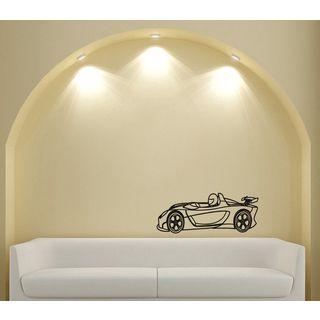 Race Open Car Racer Vinyl Wall Decal (Glossy blackEasy to applyDimensions 25 inches wide x 35 inches long )