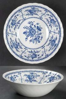 Johnson Brothers Indies Blue Coupe Cereal Bowl, Fine China Dinnerware   Blue Flo