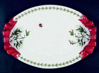 Portmeirion Botanic Garden Mistletoe 14 Sculpted Platter, Fine China Dinnerware