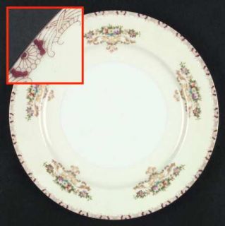 Meito Mei29 Dinner Plate, Fine China Dinnerware   Rust On Edge, Ivory Rim,Floral