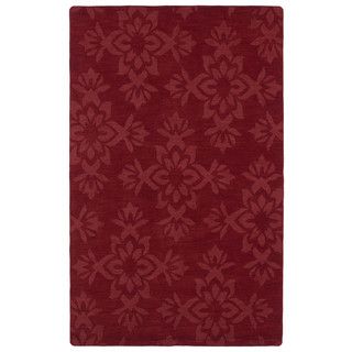 Trends Red Damask Wool Rug (5 X 8)