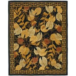 Handmade Autumn Black Wool Rug (8 X 11)