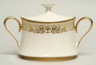 Lenox China Tuscany Sugar Bowl & Lid, Fine China Dinnerware   Gold Scrolls, Bird