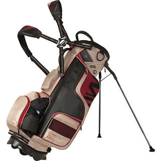 Wellzher TE Stand Bag Khaki/Burgundy   Wellzher Golf Bags