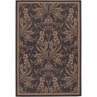 Recife Garden Cottage Black/ Cocoa Rug (53 X 76) (BlackSecondary colors CocoaPattern FloralTip We recommend the use of a non skid pad to keep the rug in place on smooth surfaces.All rug sizes are approximate. Due to the difference of monitor colors, so