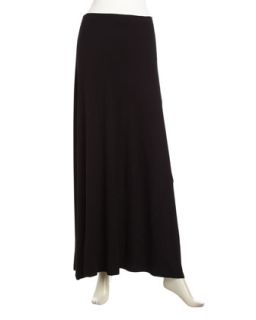 Bias Panel Jersey Maxi Skirt, Black