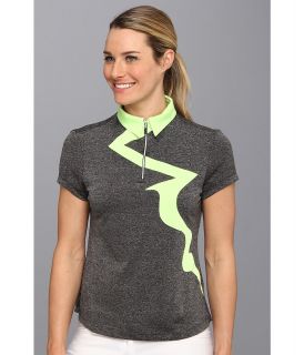 Jamie Sadock Laurie Heathered with a Lightning Bolt Short Sleeve Top Womens Short Sleeve Pullover (Black)