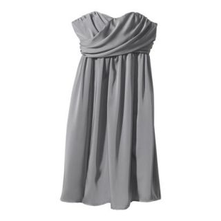 TEVOLIO Womens Plus Size Satin Strapless Dress   Cement Gray   18W