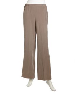 Relaxed Pull On Silk Pants, Taupe