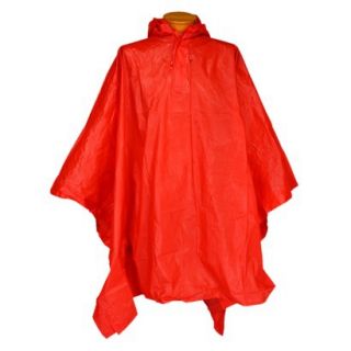 Futai PVC Red Poncho With Hood