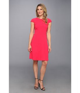 Anne Klein Sailcloth Wave Fit Flare Dress Womens Dress (Red)