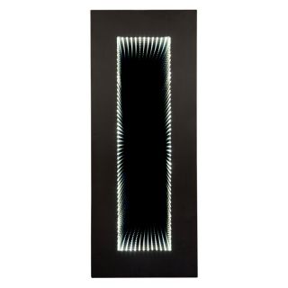 Anthony California Inc Wooden Rectangle Wall Mirror with LED Infinity Lights