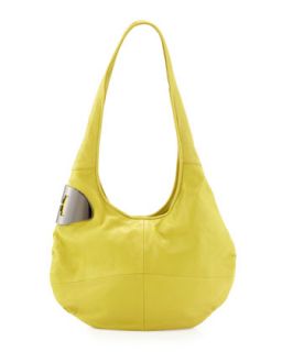 Medium Leather Hobo Bag, Lemonade