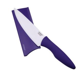 Oneida Ceramic 6 in. Chef Knife with Purple Handle and Blade Cover   55173