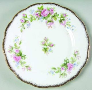 Royal Albert Moss Rose (Hampton,Older) Bread & Butter Plate, Fine China Dinnerwa