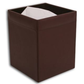 Dacasso 1000 Series Classic Leather Square Waste Basket A3403 Color Chocolat