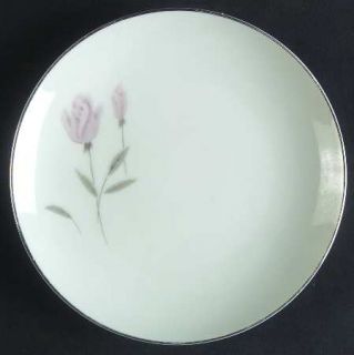 Mikasa Bridal Rose Bread & Butter Plate, Fine China Dinnerware   Pink Roses,Gray