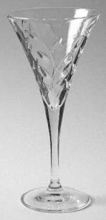 Royal Crystal Rock Laurus Wine Glass   Clear,Cut Stem And Leaf Design