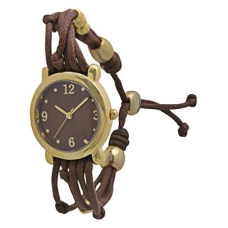 Womens Xhilaration String and Charms Watch   Brown
