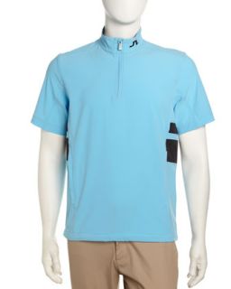 Short Sleeve Golf Shirt, Aqua Blue