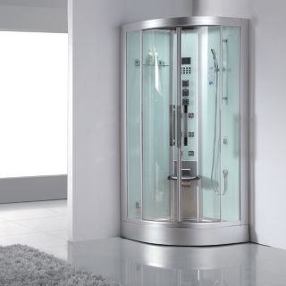 Ariel Bath DZ963F8W Platinum Steam Shower amp; Sauna 39.4 x 39.4 Bow Front White