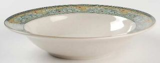 Studio Nova Leaf Mural Rim Soup Bowl, Fine China Dinnerware   Rope Design,Tan &