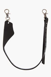 Julius Black Leather Extra Long Keychain