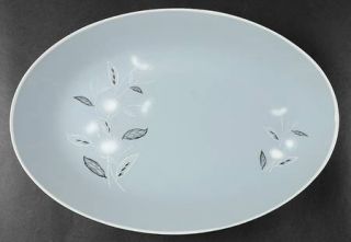 Deville Sapphire 14 Oval Serving Platter, Fine China Dinnerware   White Flowers