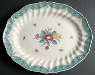 Royal Doulton Lowestoft Bouquet 15 Oval Serving Platter, Fine China Dinnerware