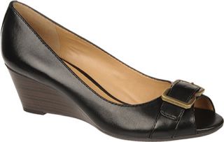 Womens Naturalizer Harriet   Black Atanado Veg Leather Mid Heel Shoes