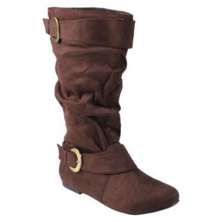 Womens Adi Designs Slouchy Faux Suede Wide Calf Boot   Brown 9