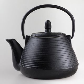 Black Ripple Cast Iron Teapot   World Market