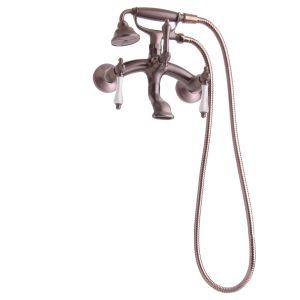 Giagni TWTF P ORB Traditional Wall Mount Tub Faucet with Hand Shower & Porcelain