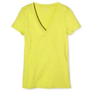 Womens Vintage V Neck Tee   Chipper Yellow   XS