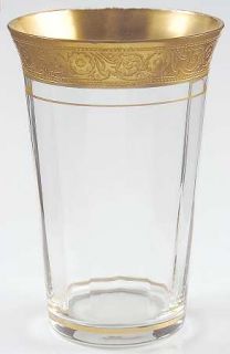 Tiffin Franciscan Minton Flat Juice Glass   Stem #14196, Gold Encrusted, Optic