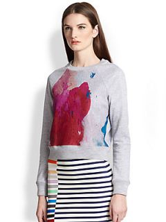 Tanya Taylor Painted Sadie Sweatshirt   Grey