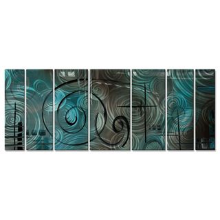 Megan Duncanson Aqua Mist Metal Wall Sculpture (Extra LargeSubject ContemporaryMedium MetalImage dimensions 24 inches high x 66 inches wide x 1 inches deepOuter dimensions 24 inches high x 66 inches wide x 1 inches deep )