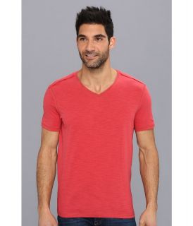 Calvin Klein Jeans S/S Modern Slub Solid V Neck Mens T Shirt (Burgundy)