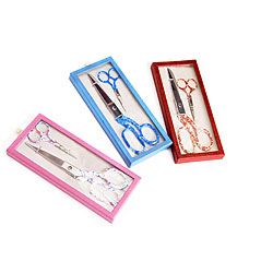 Floral Handle Stainless Steel Two piece Scissor Gift Set In Pink (Pink Dimensions 9.01 inches x 4.88 inches x 0.75 inchesMaterials Stainless steelModel No B5435 PSet includes One (1) pair eight inch dressmaker shears, one (1) pair four inch embroidery