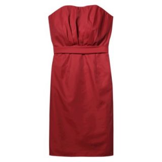 TEVOLIO Womens Taffeta Strapless Dress   Stoplight Red   8