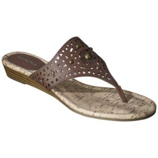 Womens Merona Elisha Perforated Studded Sandals   Brown 6