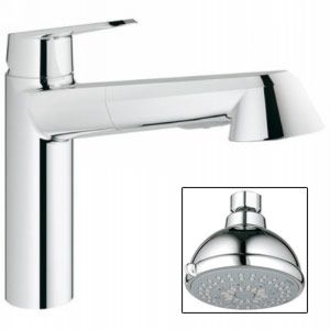 Grohe 33330002 27682000 Eurodisc Cosmopolitan Dual Spray Pull Out Faucet with Fr