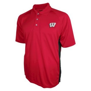 NCAA RED MENS 3BTN POLO WISCONSIN   M