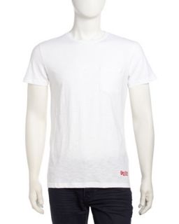 Crew Neck Pocket T Shirt, Optic White